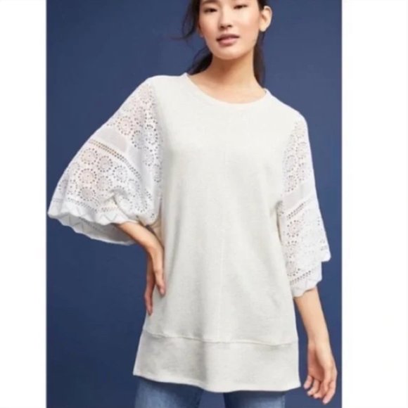 Anthropologie Akemi + kin crochet knit short sleeve top small - Picture 2 of 8